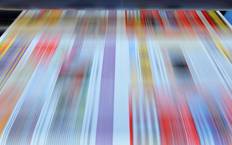 large printer in motion