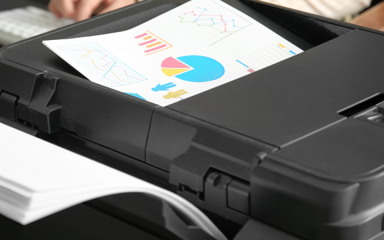 close up of printer tray