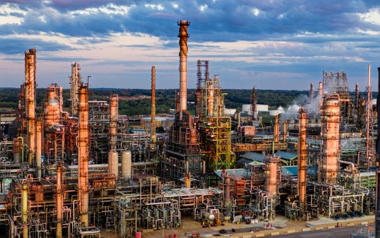 landscape with industrial buildings
