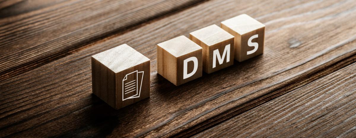 Block with document icon on it. Along with blocks with the letters D, M, and S.
