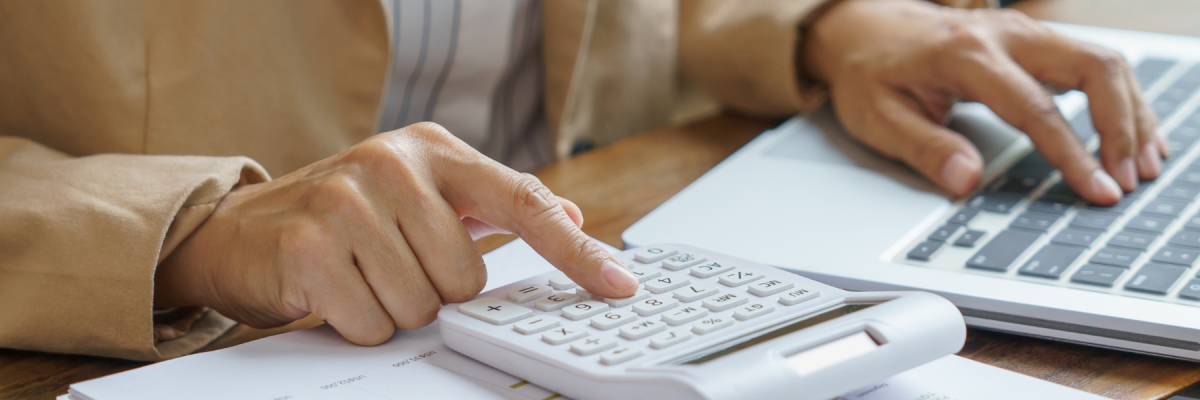 person using calculator