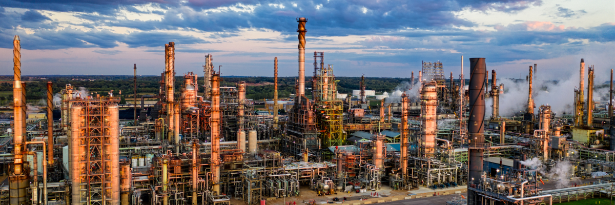 landscape with industrial buildings