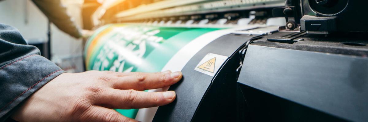 Large format plotter, close up